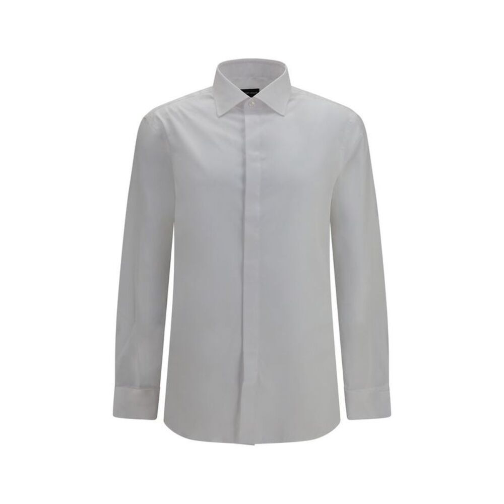 Giorgio Armani White Cotton Dress Men's Shirt